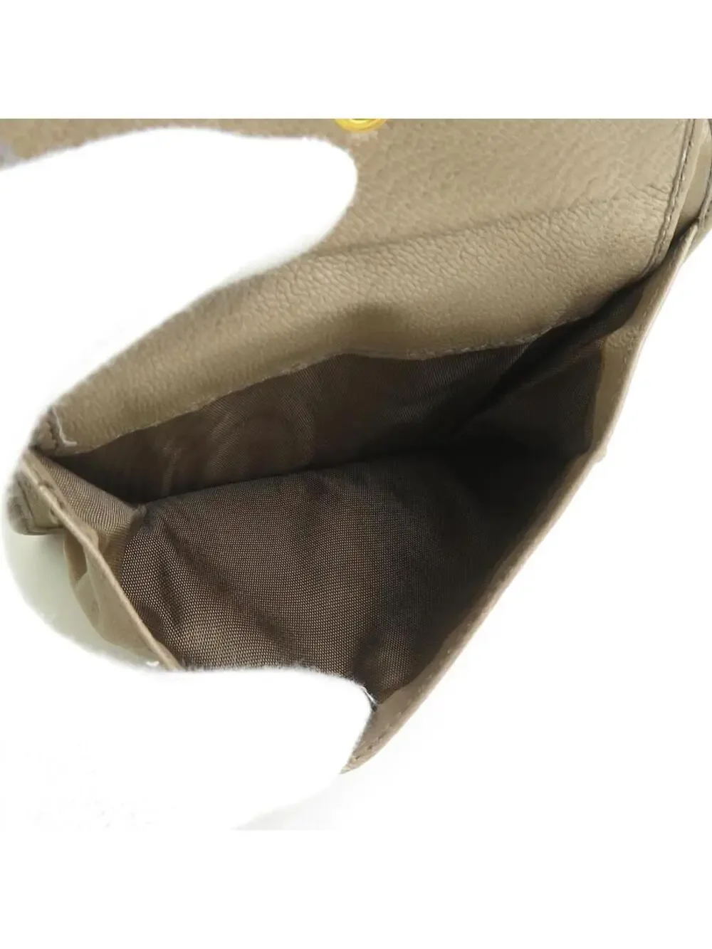 Auth Prada Trifold Wallet Beige #280411P17B